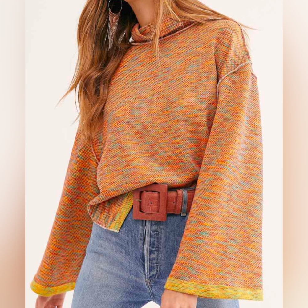 NWT Free People We The Free Sunny Days Relaxed Turtleneck, Size Small